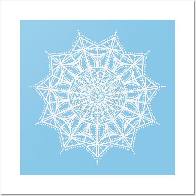 Classy White Mandala Pattern Design Wall Art by TANSHAMAYA